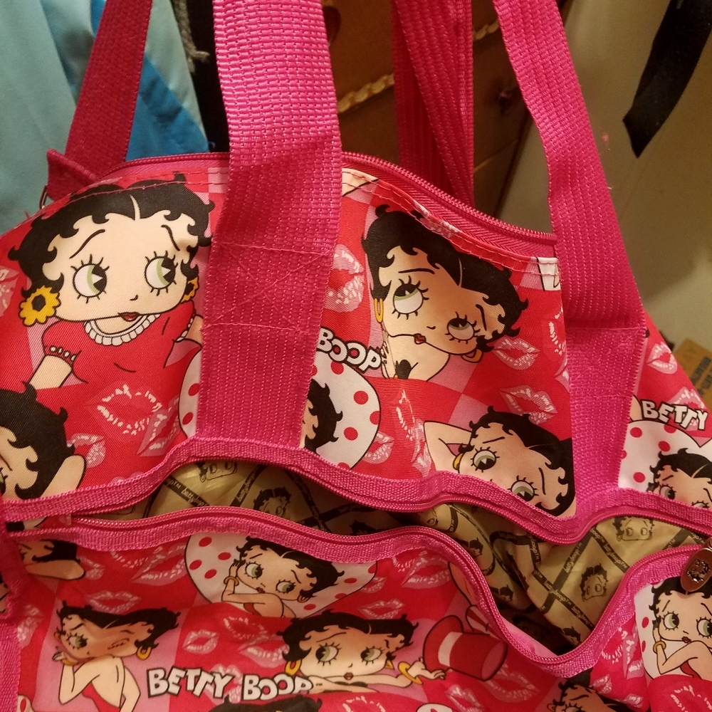 Large size Betty Boop Duffle Bag/Purse Please go - Picture 10 of 11